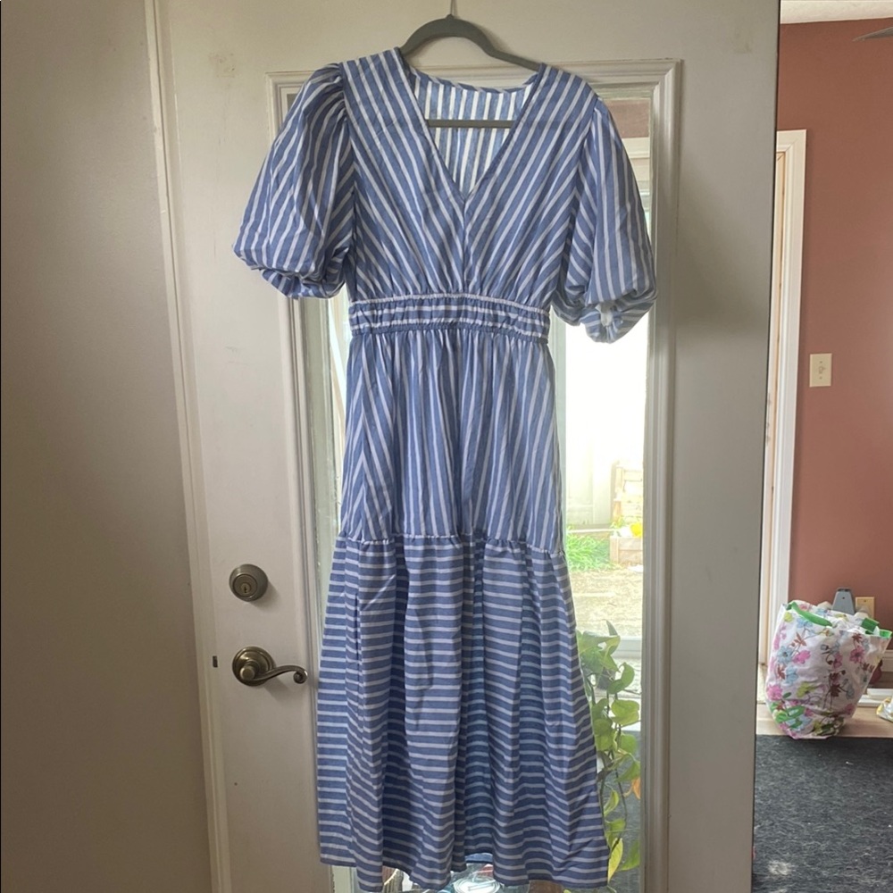 Blue Striped Women's Dress